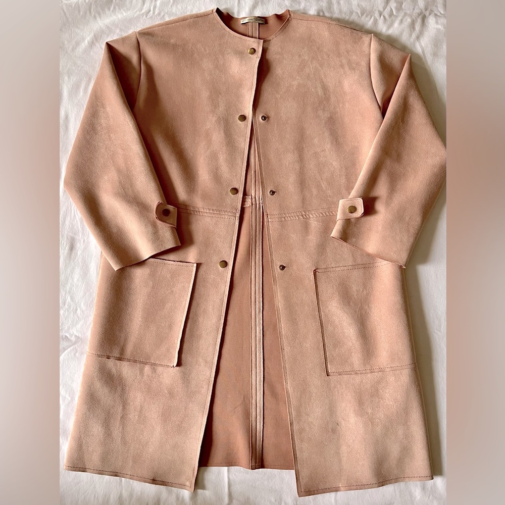 Blush Pink Zara Jacket With Gold Button Embelishments